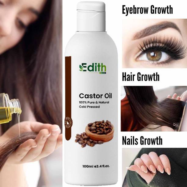 EDITH NATURALS Castor Oil – 100% Pure & Cold Pressed For hair Hair Oil
