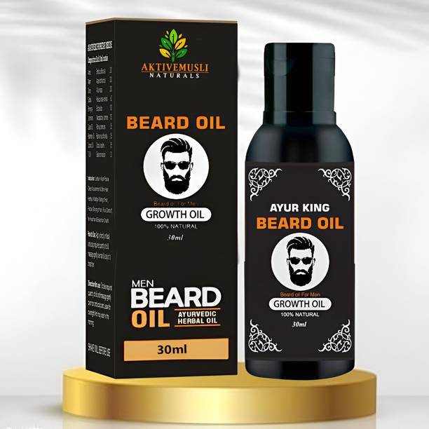 Aktivemusli Beard Oil for Growing Beard Faster with Almond & Thyme Natural Hair Oil