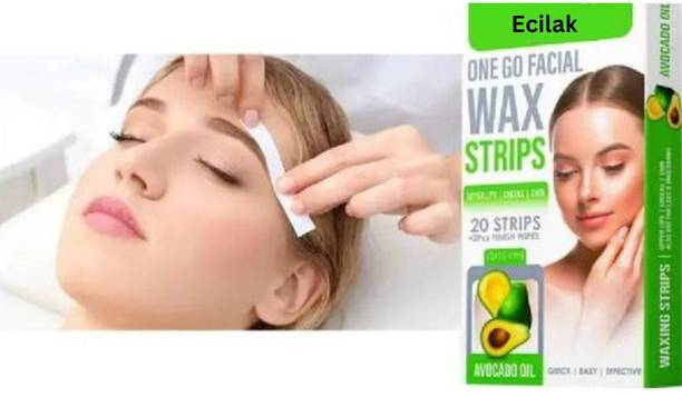 ECILAK Facial Wax Strips|Face,Upper Lip, Chin |With Avocado Extract Strips Strips _ 20 Strips
