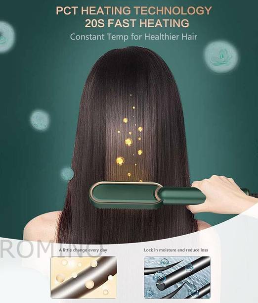 OceanCo Electric Hair Straightener Brush Fast Heating Anti-Scald Styling Comb Women Hair Straightener Brush
