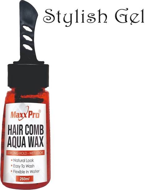 MaxxPro Ultra Aqua 2-in-1 Men Hair Gel Wax with Comb Shiny and Strong Perfect Hair Gel