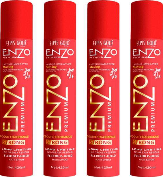 ELPIS GOLD Enzo Premium Ultra Shine Finish Pack of 4 Hair Spray