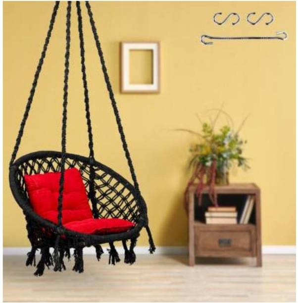 Swingzy Round Hanging Swing for Adults/Swing for Indoor/Outdoor, Home, Balcony/ Cotton Large Swing