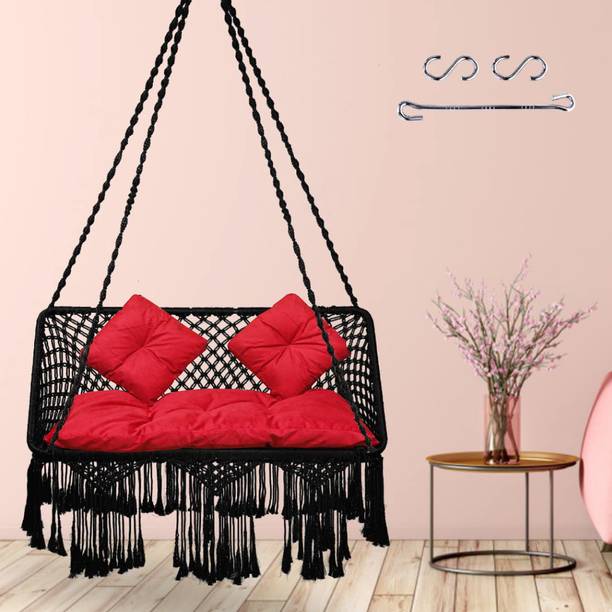 Swingzy Premium Double Seater Hanging Home Swing for Adults and Kids/Swing for Balcony Polyester Hammock