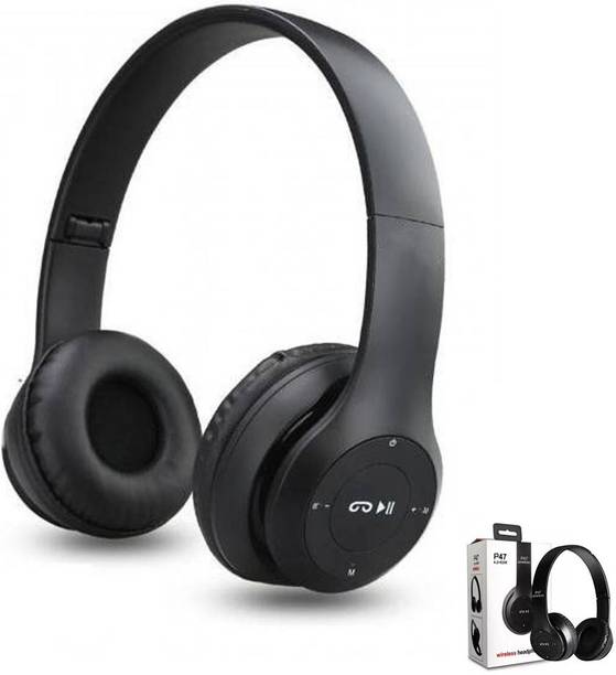 Techobucks Wireless 3D Bass Bluetooth Headphones with SD Card Slot Bluetooth & WiredHeadset Bluetooth