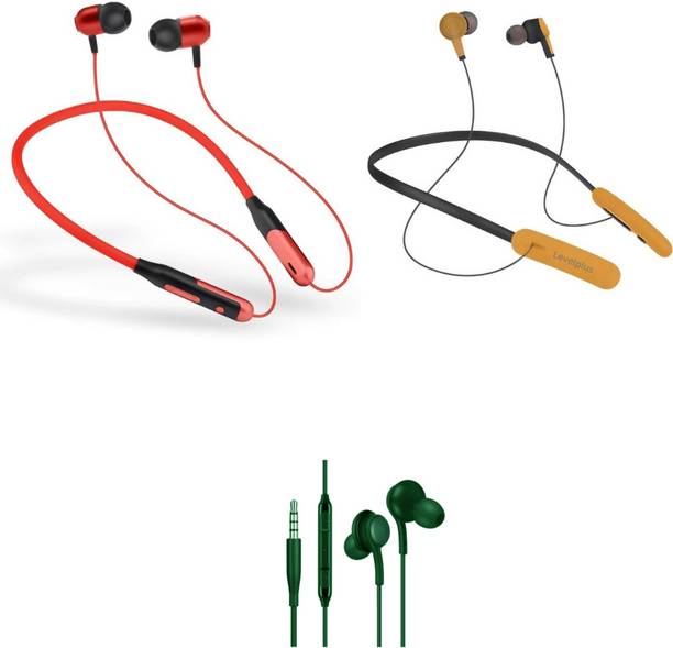 LEVELPLUS Jazz & Rise With Akg Neckband Combo 45 Hours Playtime Bluetooth