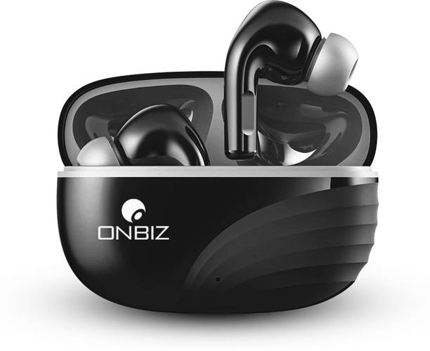 ONBIZ Premium Sleek Design TWS With BT V5.4, 20+ Hrs Playtime, IPX4 Splash Proof Buds Bluetooth