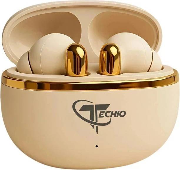 TECHIO AirBeats Wireless Earbuds with Dual Mic ENC for Clear Calls, 50H Playback Bluetooth