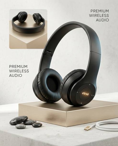 Worricow Wireless Bluetooth Headphones |Super Extra Bass Over-Ear Foldable Stereo Headset Bluetooth