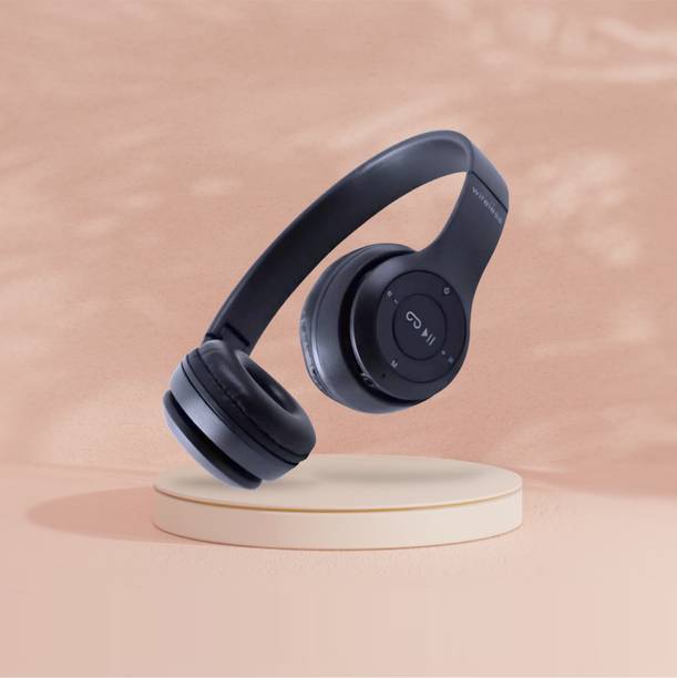 AIZINA HD Audio Bluetooth Headset with Foldable Ear Cups and Omni-Directional Mic_FM Bluetooth & Wired