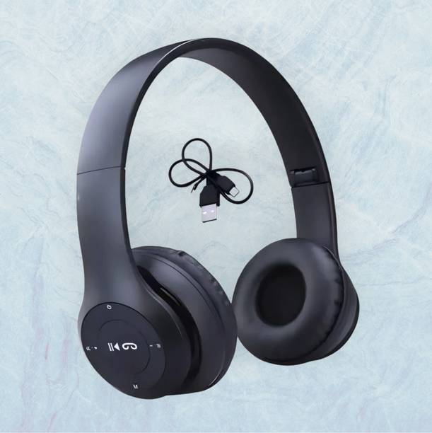 AIZINA Foldable Wireless Headset with HD Sound Quality and Rotatable Mic for Gamers_AQ Bluetooth & Wired