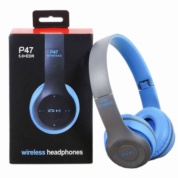 BUFONA BFN-P47 Portable FM,Mic Bluetooth Headphone Wireless Sports Earphone With calling Function+ FM&SD Card Slot /AUX AND 3.5mm Jack Bluetooth Headset Pro Bluetooth Gaming Headphone HiFi Stereo Foldable Headphone For /Music Lover indoor/outdoor used Jogging, Running, Gym Portable MP3 music player MP3 Player
