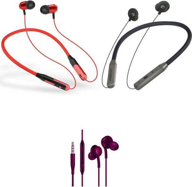 LEVELPLUS Jazz & Bliss With Akg Neckband Combo 45 Hours Playtime Bluetooth