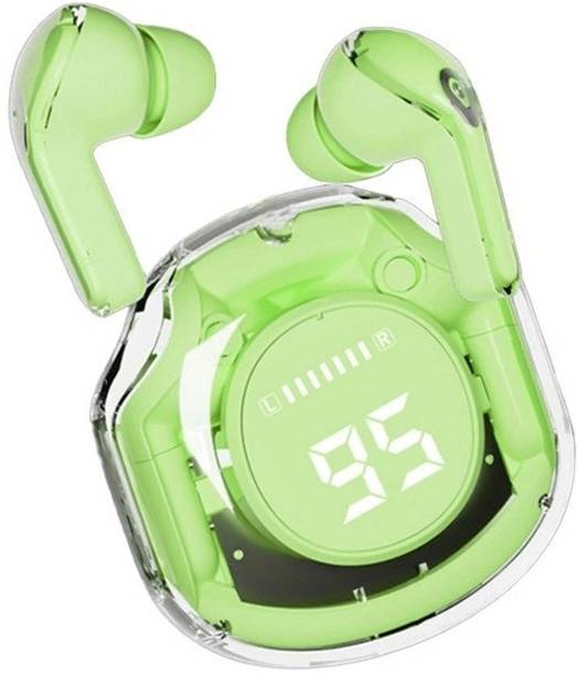WORFOX True Wireless Bluetooth Earbuds with LED Display Charging Case Green Bluetooth Gaming
