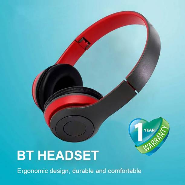 BAGATELLE NEW Over-Ear Foldable Stereo Headset with Mic, FM Radio & SD Card Playback Bluetooth & Wired