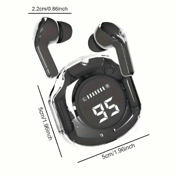 WORFOX True Wireless Bluetooth Earbuds with LED Display Charging Case Black Bluetooth Gaming