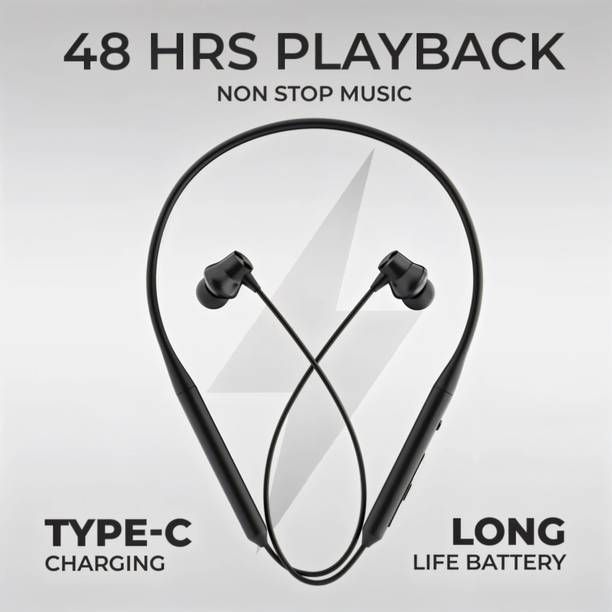 Hetton Upto 50 Hours Playtime Fast Charging, Dual Pairing Neckband Bluetooth Headset Bluetooth