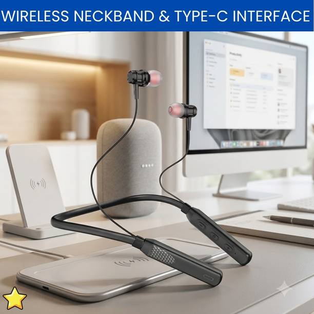 GUGGU Bluetooth Neckband, Wireless Earphones In-Ear With Music Headset Deep BassKA350 Bluetooth