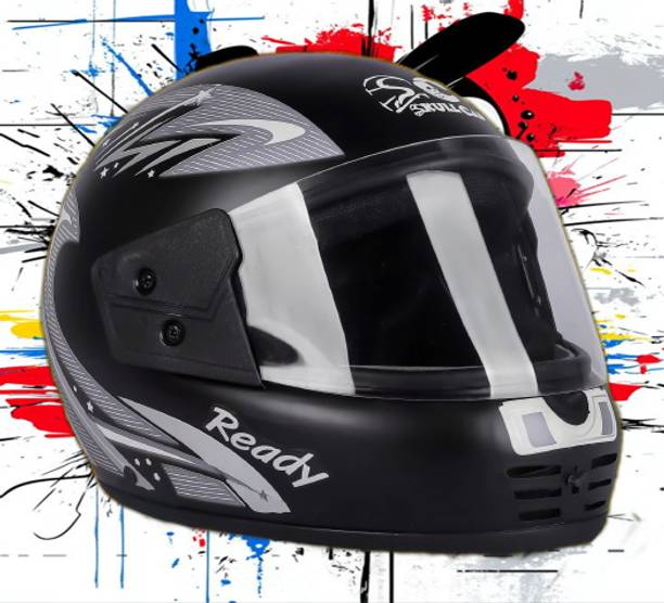 SKULLCAP ISI Certified for Men and Women Motorbike Helmet Black Clear and Inner Smoke Helmet Visor