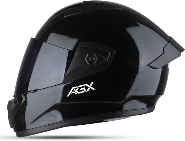 एजीएक्स Wonder Black ISI Certified with Anti UV Polycarbonate Visor ABS Material, Unisex हेलमेट