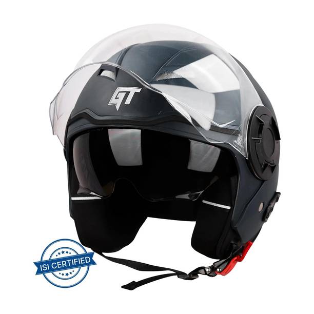 Steelbird GT Dashing ISI Certified Open Face for Men & Women with Inner Sun Shield Motorbike Helmet