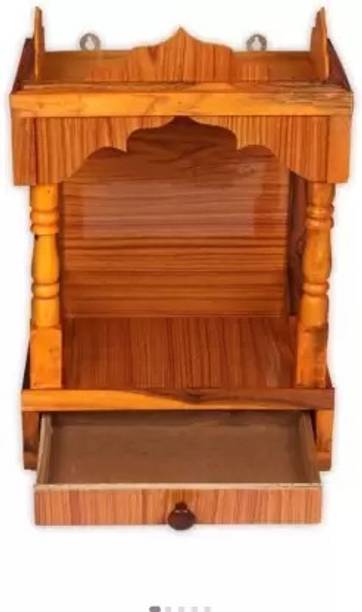 MAHADEV Fantastic plus star mandir Wood temple Size ( H.45cm W.32cm L.22cm ) Engineered Wood Home Temple
