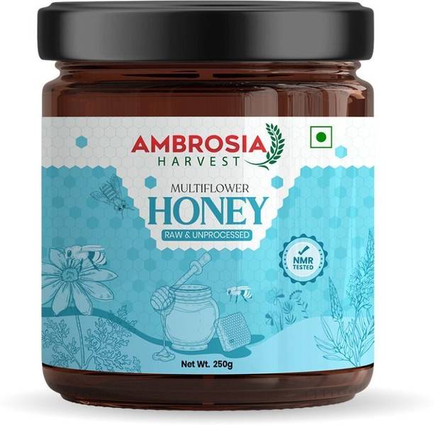 Ambrosia Harvest Pure Multiflora Honey, NMR Tested Raw Unprocessed Natural Honey, No Added Sugar