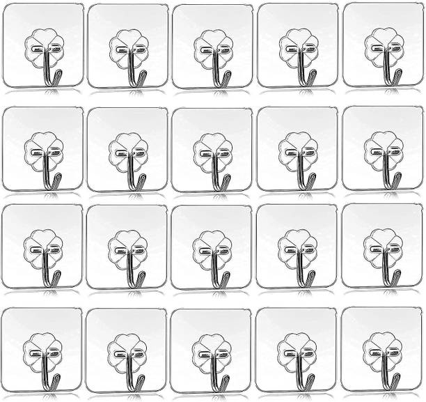 Shalvi 20 Pcs Adhesive Flower Wall Hooks Heavy Duty Kitchen & Home Accessories Hook 20
