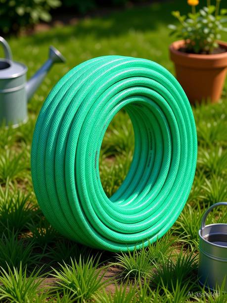 AHYRA AH-15 15 Meter Garden & Car Wash Braided 3 Layered Hose Pipe SUITABLE FOR MULTIPURPOSE Hose Pipe