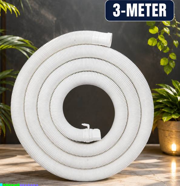 PBROS Universal 3 Meter Washing Machine Drain Outlet Pipe Flexible Hose White A130 Universal 3 Meter Washing Machine Drain Outlet Pipe Flexible Hose White B130 Hose Pipe