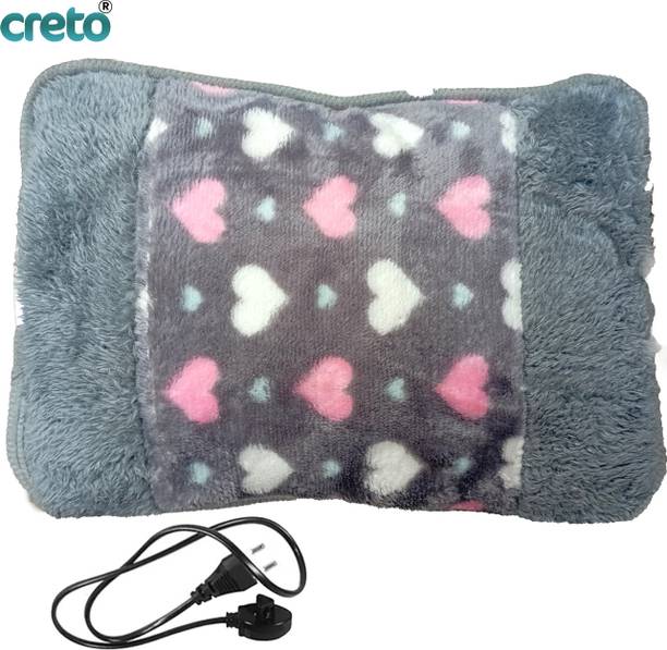 CRETO Velvet Fur Heat Bag for Full Body Pain Relief Cordless Gel Electric 1 L Hot Water Bag