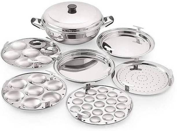 Bigbought Mithali Stainless Steel Idli Maker Standard Idli Maker (6 Plates , 14 Idlis ) Induction & Standard Idli Maker