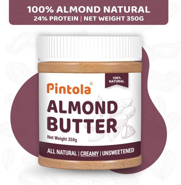 पिंटोला सभी प्राकृतिक बादाम बटर क्रीमी (बिना मीठा) 350 g