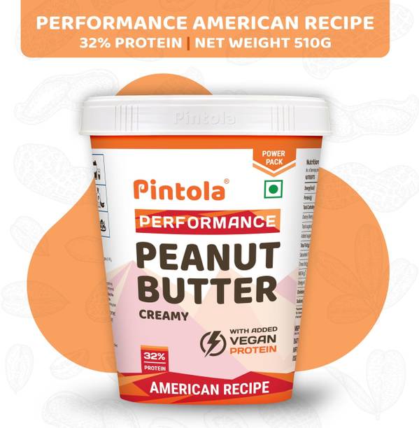 पिंटोला American Recipe Performance Series Peanut Butter (Creamy) | Vegan Protein 510 g