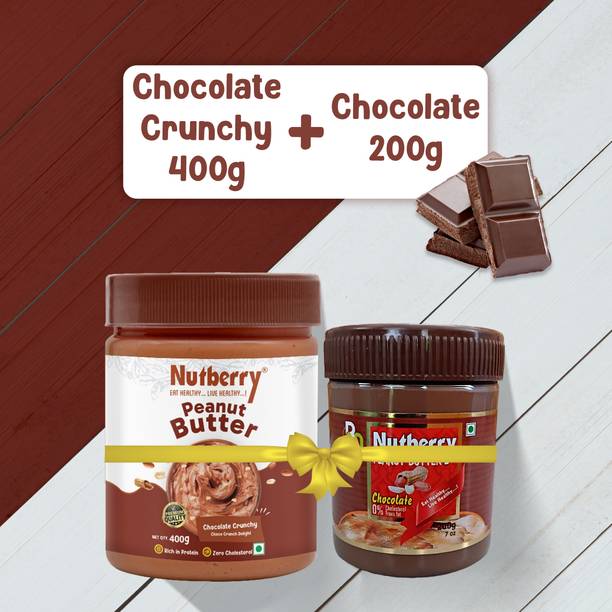 Nutberry Peanut Butter Chocolate Crunchy (400gm) + Chocolate (200gm)