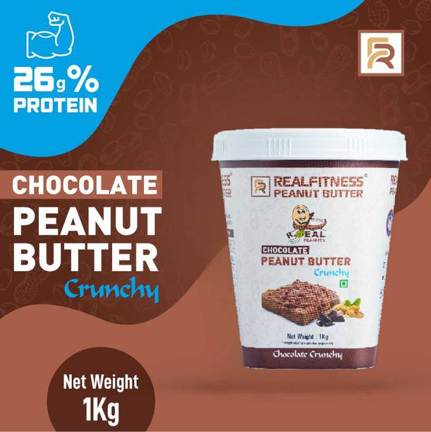 REALFITNESS PEANUT BUTTER Pure Chocolate Crunchy Peanut Butter Healthy Roasted Peanut Butter - 1 kg