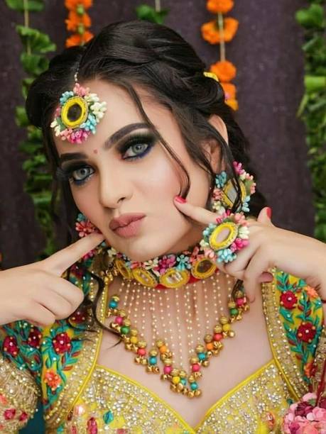 Arihant Shop Paper Yellow Jewellery Set