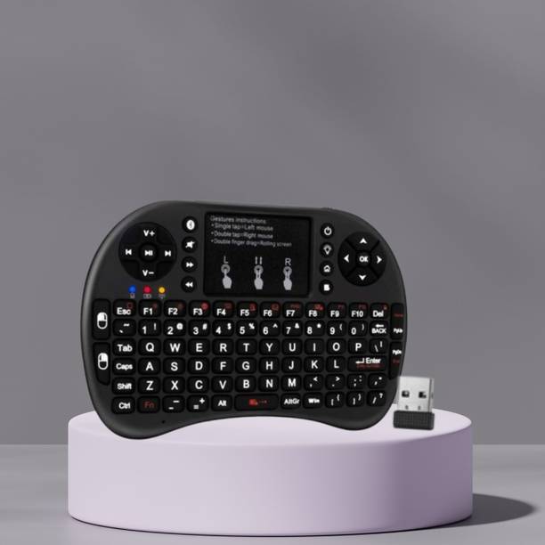 SACRO Bluetooth (Wireless Keyboard) USB Rechargeable Keyboard With Pocket Size E288 Wireless Thumb-size Multi-device Keyboard Compatible with Laptop