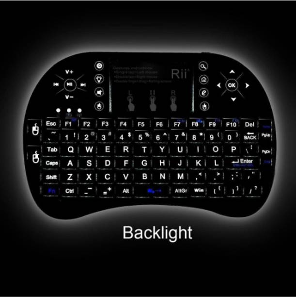 Clairbell AJ_818A_MINI WIRELESS KEYBOARD WITH TOUCHPAD/BACKLIT LIGHT &WIRELESS MOUSE COMBO Wireless Handheld Multi-device Keyboard Compatible with Desktop, Laptop, Mac