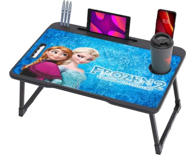 MAKD MULTIPURPOSE FOLDABLE WITH CUP HOLDER , STUDY & LAPTOP TABLE Wood Portable Laptop Table