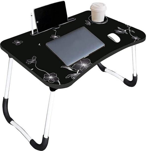 HASMUN Multipurpose Foldable with Cup Holder, Study , Bed Wood Portable Laptop Table