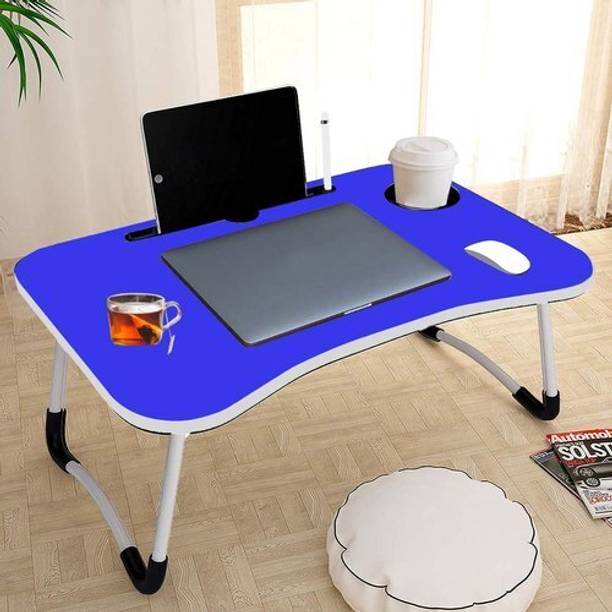The Haridham Enterprise Multi-Purpose Laptop Desk for Study and Reading with Fold able Non-Slip Legs Wood Portable Laptop Table
