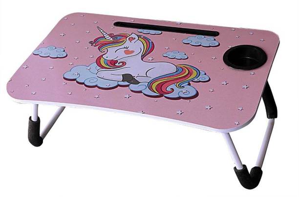 The Haridham Enterprise Multi-Purpose Laptop Desk for Study and Reading with Fold able Non-Slip Legs Engineered Wood Study Table