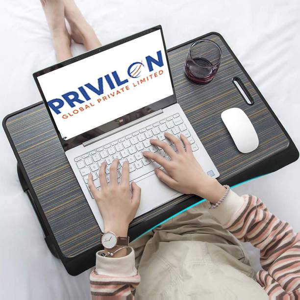 privilion global BLACK TWIST GOLDS LINE Wood Portable Laptop Table