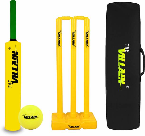 The Villain Bat_Ball_Wicket_Batcover PVC/Plastic Cricket  Bat For 15+ Yrs