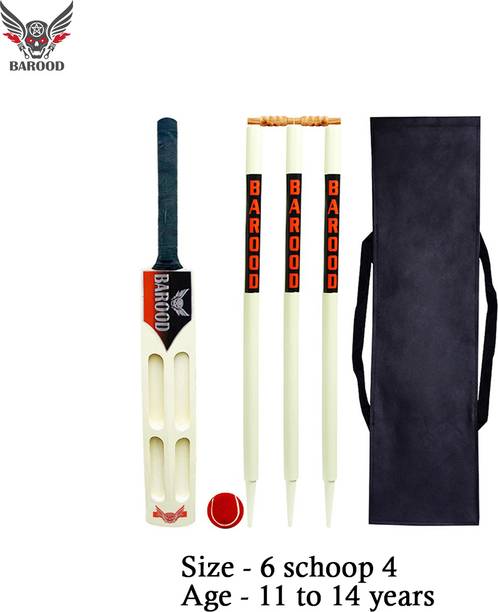 बारूद Cricket kit 1bat,1ball,1cover,2bails,3stumps size 6 schoop 4 Age (11 to 14)year क्रिकेट किट