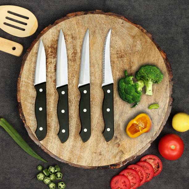 OMORTEX 4 Pc Stainless Steel Knife Set Essential Combo For Your Everyday Use (Pack Of 4)