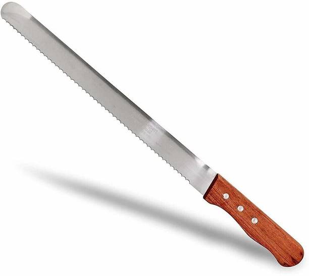 Kneefcy 1 Pc Stainless Steel Knife Bread Slicer Wood Handle for Homemade Bread, Baker's Knife for Bread Slicing