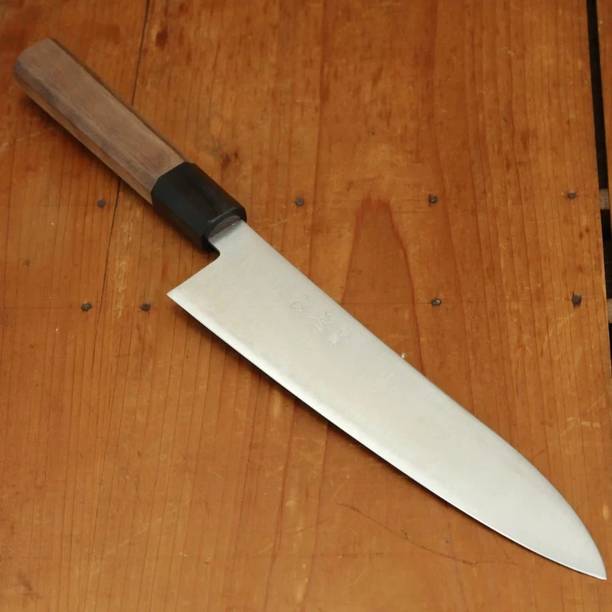 Kneefcy 1 Pc Stainless Steel Knife Long Kitchen Knife Wood Finished Plastic Handle Sharp Blade Knife