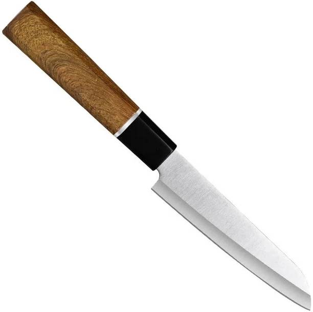 Kneefcy 1 Pc Stainless Steel Knife Kitchen Knife 4.5-Inch Blade Wood Finished Plastic Handle
